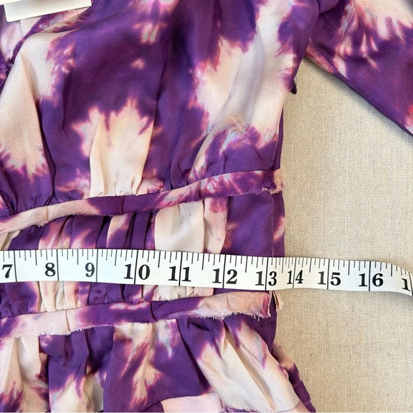 NWT ULLA JOHNSON Purple Emery Dress Cassis Blur 100% Silk Size 0 - Picture 9 of 10